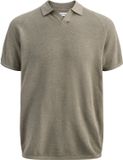 JACK&JONES Heren Polo JJHILL KNIT SPLIT NECK SS26 - Vetiver - S