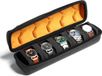 AUKURA Hard Shell Reiskoffer, 5 compartimenten, Ritssluiting en Organizer voor Mannen en Vrouwen, met Anti-Waste Horlogekussen (Zwart met Microvezel Voering)