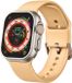 By Qubix - Soft siliconen bandje met gespsluiting - Donkergeel - Geschikt voor Apple Watch 38mm / 40mm / 41mm / 42mm