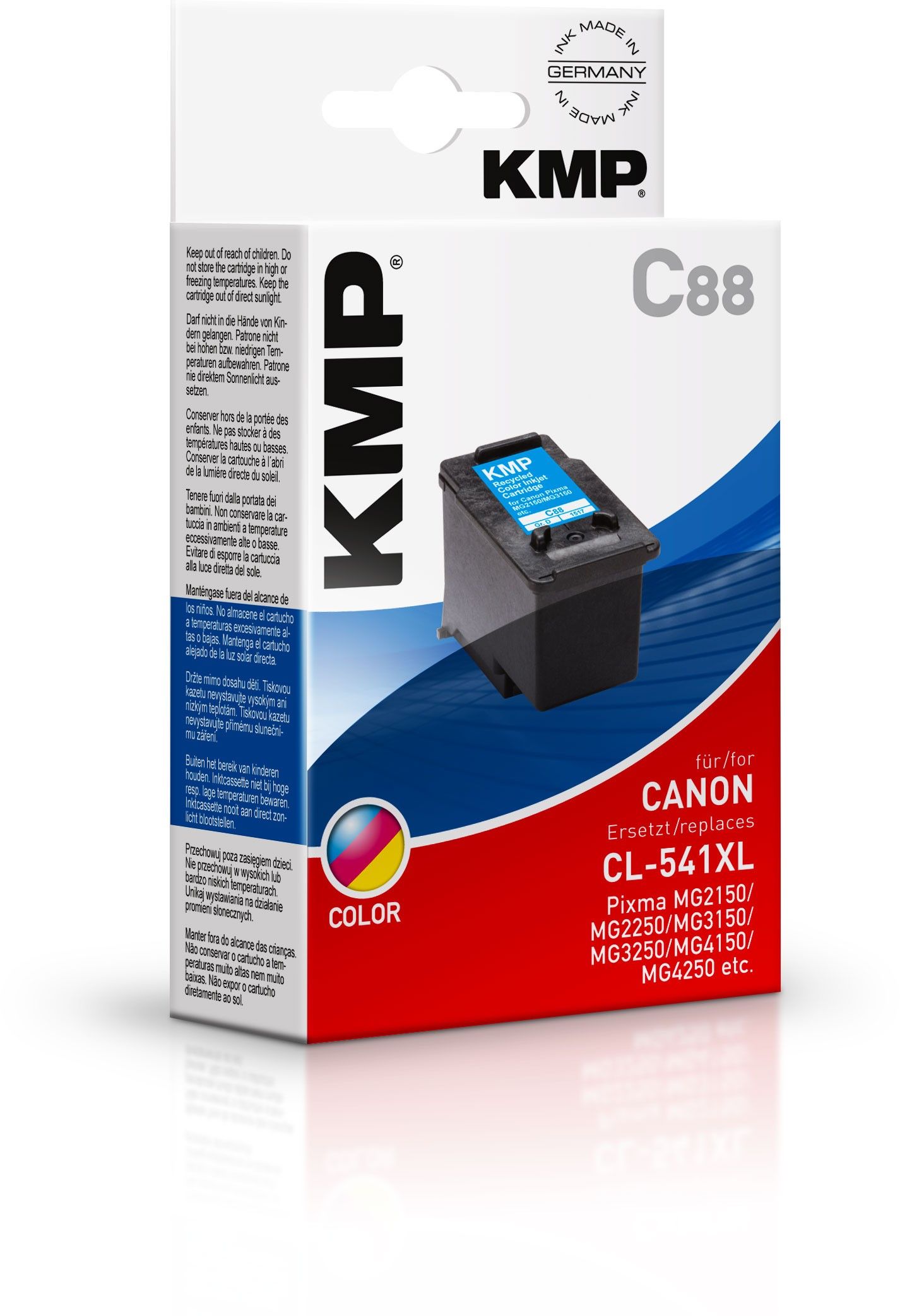 KMP C88 inktcartridge - kleur - 15 ml - geschikt voor Canon Pixma MG2150/ MG2250/ MG3150/ MG3250/ MG4150/MG4250