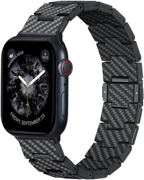 Pitaka Retro Carbon Fiber Horlogeband 45/46/49 mm – Zwart