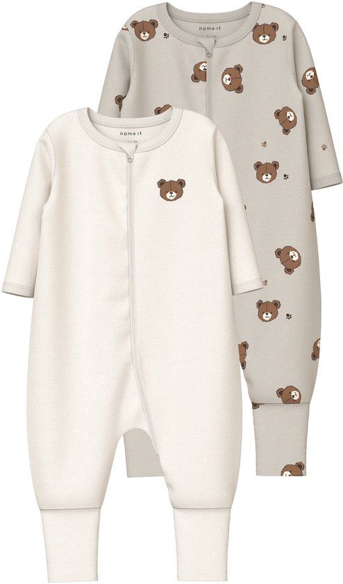 NAME IT Baby Pyjama Pumice Stone Dierenprint Lange Mouw Unisex 104