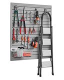 VEVOR Gereedschapswand 1230x1235x20mm PVC Grijze Garage Slat Wand 136kg per Paneel