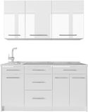 Vicco Eenpersoonskeuken Fame-Line, Wit Hoogglans/Wit, 150 cm zonder werkblad
