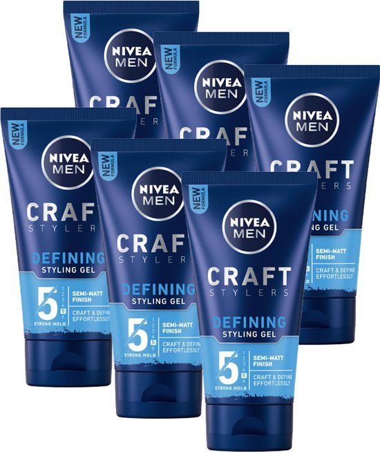 NIVEA MEN Styling Matte Styling Gel - Haargel - Voordeelverpakking - 6 x 150 ml