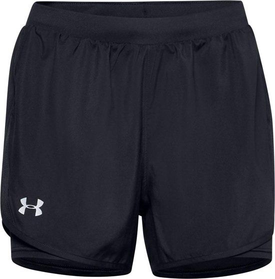 Under Armour UA Fly By 2-in-1 Shorts Dames Sportbroek Zwart