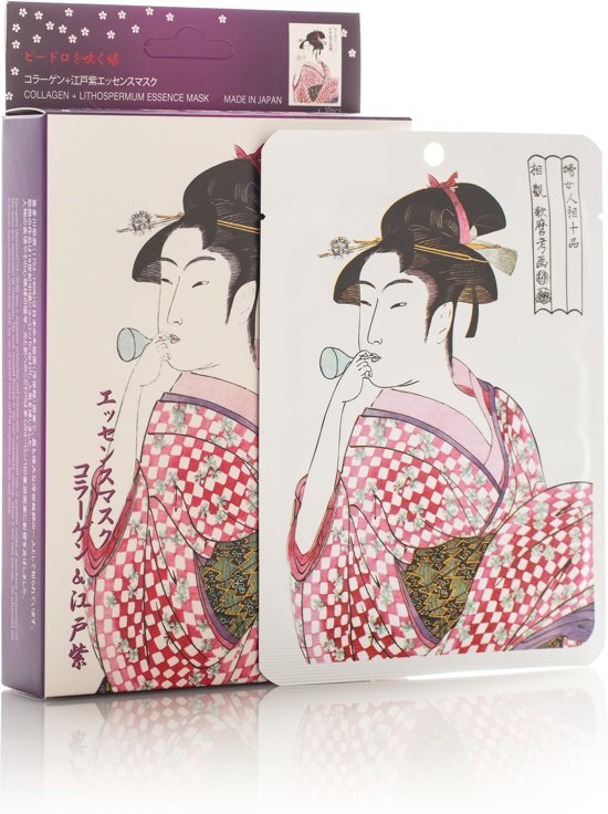 Mitomo Collageen & Lithospermum Sheet Mask Japanse Gezichtsmasker Gezichtsverzorging Anti-Aging Huidverzorging Skincare Beauty Mask Diamond Beauty Award Winnaar 2019 4 Stuks