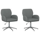vidaXL Draaibureau stoelen 2 st 54 x 58 x 90 cm Donkergrijs Stof