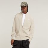 G-Star Detailed zip thru knit Heren Truien M Katoen Wit
