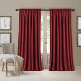 Elrene Home Fashions Alle seizoenen energie-efficiënte kamer verduistering staaf zak venster paneel, 52" x 108" (1), rood