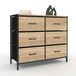 Idmarket - Commode 6 Tiroirs En Tissu Utah 80 Cm Meuble De Rangement Design Industriel