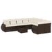vidaXL Loungeset 10-delig poly rotin marron avec coussins
