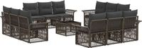 vidaXL Tuinbank - Set - 13-delig - Grijs - Polyrattan
