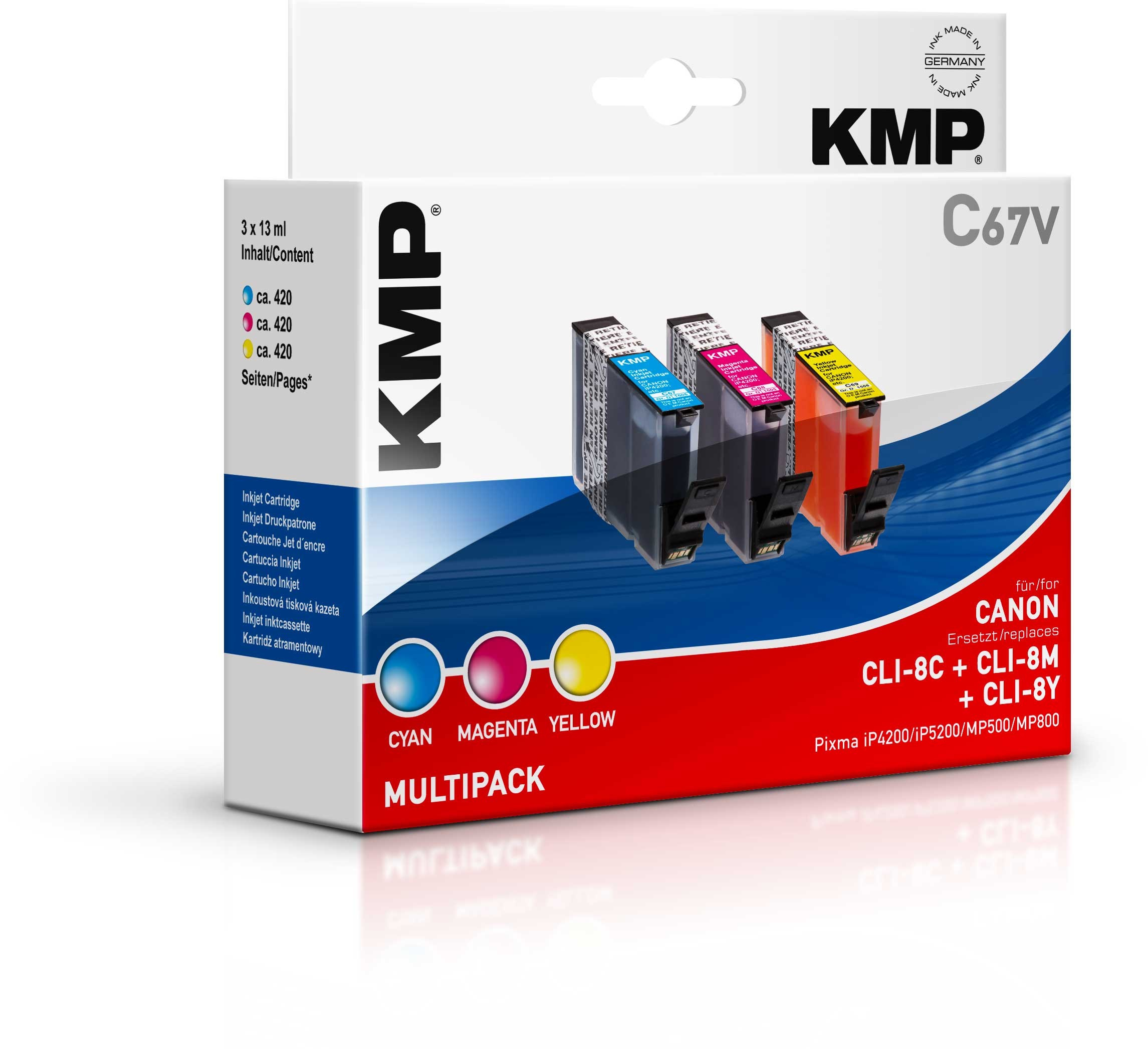 KMP C67V multi pack / cyaan, geel, magenta