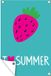 Poster de jardin - Illustration avec fraise et "I love summer" - 120x180 cm - PVC
