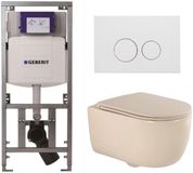 Geberit QeramiQ Dely Swirl Toiletset - Mat Beige