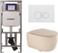 Geberit QeramiQ Dely Swirl Toiletset - Mat Beige