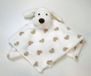 Unique Living Knuffeldoek Hond – Baby Knuffeldoekje – Zacht Wit met Beige Hartje – Kraamcadeau Baby – Knuffelvriendje