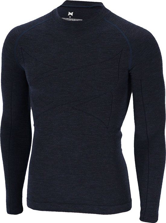 Xtreme Thermoshirt Heren - Merino Wol - Navy Melange - Maat L