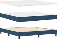 vidaXL Boxspring bed met hoofdeinde Blauw 200 x 180 cm Stof