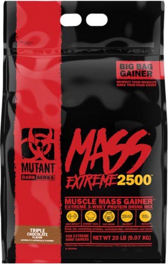 Mutant Mutant Mass XXXTREME 2500 (20lbs) Triple Chocolate - Gewichtstoename - Zonder Creatine