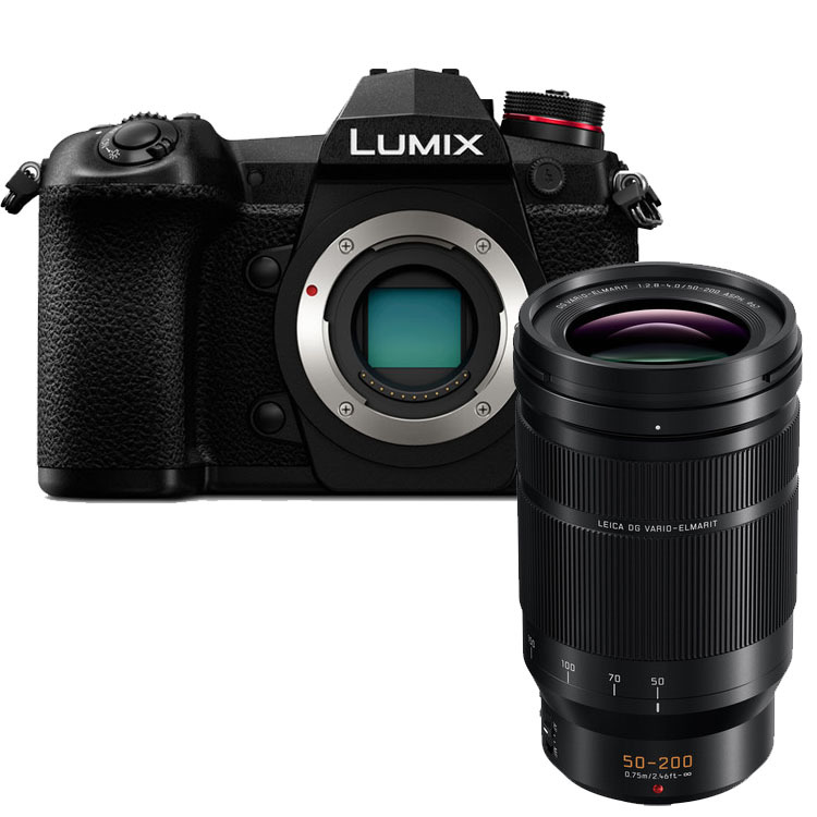 Panasonic Lumix DC-G9 zwart + 50-200mm Leica DG Vario Elmarit