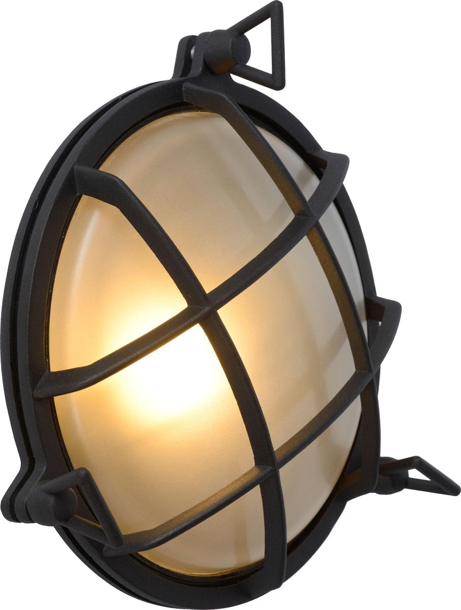 Lucide DUDLEY - Wandlamp Buiten - Ã˜ 25 cm - 1xE27 - IP65 - Zwart