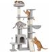 PawHut Krabpaal-pluche, spaanplaat-78L x 40B x 152H cm-Lichtgrijs