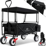 Kesser Chariot de plage pliable Chariot de plage jusqu'à 100 kg de capacité - Chariot de plage avec pneus pleins Chariot de transport - Noir
