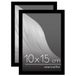 Americanflat 10x15 cm Fotolijsten in Zwart - Dunne Rand Fotolijst met Kunststofglas, Ophangmateriaal en Ingebouwde Standaard voor Horizontale of Verticale Weergave - Set van 2
