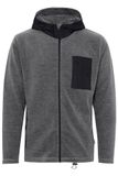INDICODE JEANS Fleece jas 'Wilmot' donkergrijs / zwart