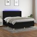 Maison Exclusive - Sommier tapissier avec matelas et éclairage LED, noir, 180x200 cm, textile