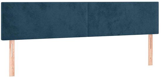 vidaXL Hoofdbord 180x5x78/88 cm Fluweel Donkerblauw