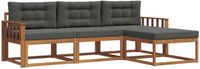 vidaXL - 4-delige outdoor-bankset, naturel en antraciet