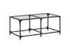 Maison Exclusive - Table basse avec plateau en verre transparent, 98,5 x 50 x 40 cm, acier