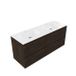 Saniclass Holz Pure Badkamermeubelset - 140x45x61.5cm - Flow solid surface wastafel wit - 2 wasbakken - 2 kraangaten - 4 lades - mat eiken charcoal (hout) SW1420793/SW1174117