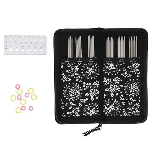ChiaoGoo Double-Pointed Needle Set 15 cm Stainless Steel Knitting Needles 2.00 mm to 3.25 mm 1 piece CG6600