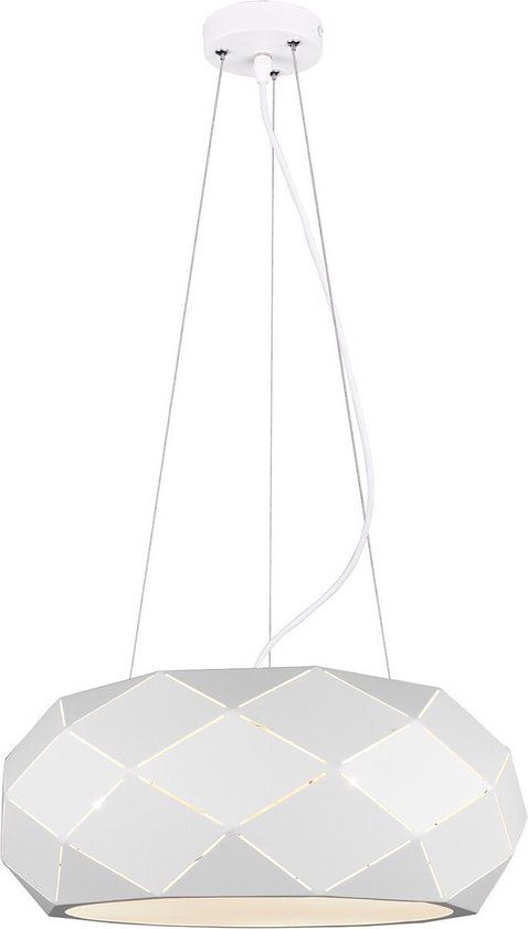 BES LED Trion Zanda Hanglamp - 3-lichts - Rond - Mat Wit - Aluminium - E27