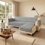 Italian Bed Linen Comfort-anti-glijdende bankdeken met chaise longue, donkergrijs, 240 cm