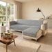 Italian Bed Linen Comfort-anti-glijdende bankdeken met chaise longue, donkergrijs, 240 cm