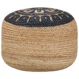 vidaXL Poef handgemaakt 45x30 cm jute blauw