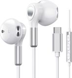 DrPhone Hi-Performance - USB-C Hoofdtelefoon + HiFi Audio Koptelefoon DAC - Oordopjes - Wit
