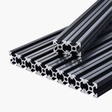 VEVOR 10-delige set van 2000 mm aluminium profielen met T-groeven, 2020 aluminium profiel, geanodiseerde lineaire rail volgens Europese normen, sleufprofiel voor 3D-printers, CNC-machines, doe-het-zelf, lasergraveren, zwart