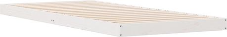 vidaXL Bedframe Massief Grenenhout Wit 90 x 210 cm