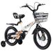 Vélo d'enfant 16 pouces Vélo de garçon Vélo d'apprentissage avec roues de soutien Vélo de garçon fille Vélo blanc