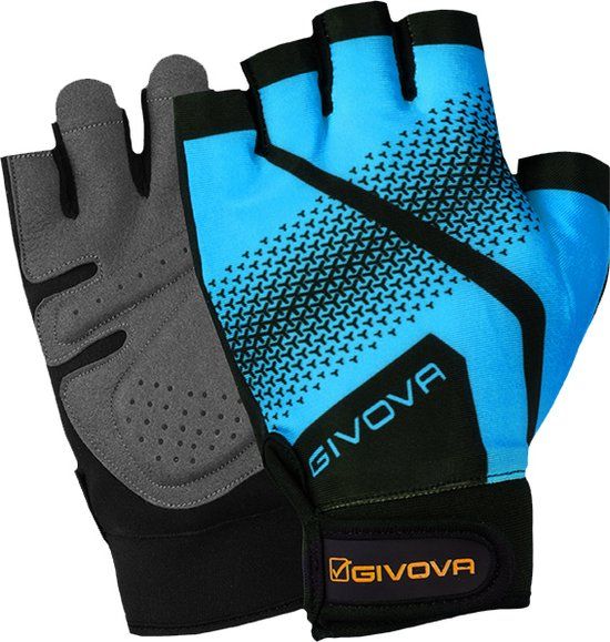 Givova Training gloves gym turquoise-black, L