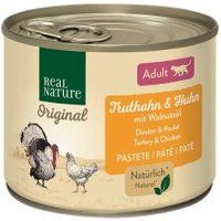 REAL NATURE Echte Natuur Origineel Natvoer Kat, Volwassen kalkoen en kip met walnootolie 6x200 g