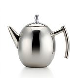 OnePine Theewaterkoker Theepot Set met Infuser Filter en Deksel, Grote Capaciteit 1,5 L/51 oz Roestvrij Staal Diffuser Pot voor Losse Thee, Groene Thee, Koffie (Zilver)