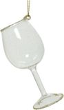 Merkloos / Sans marque Kaemingk B.V. Transparant wijnglas kerstversiering hangdecoratie 10 cm