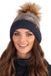 Vivisence Dames Wintermuts pompon - Donkerblauw - Wolmix - Fleecevoering - Antistatisch